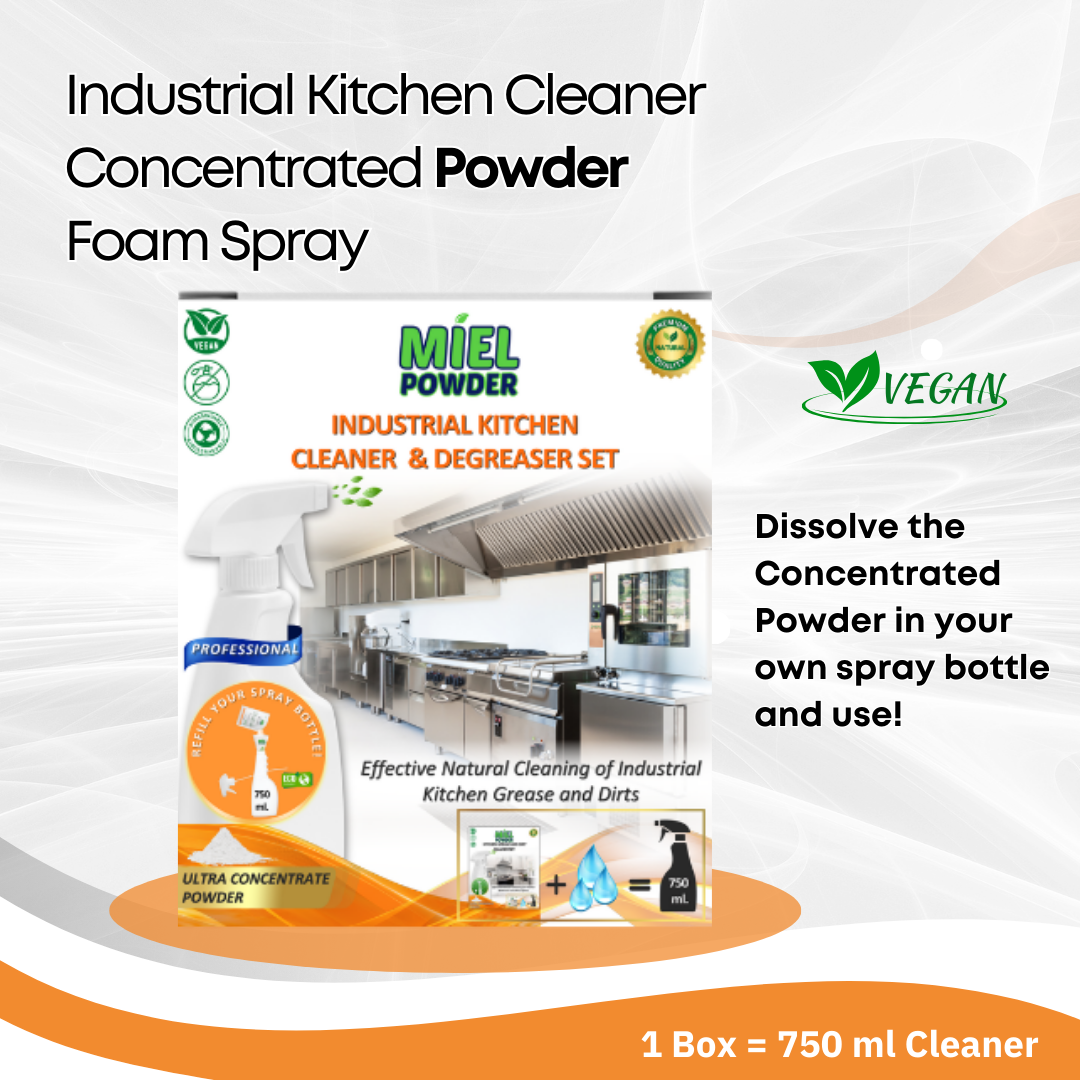Miel Powder Industrial Kitchen Cleaner Concentrated Powder Refills Foam Spray by Miel Powder
